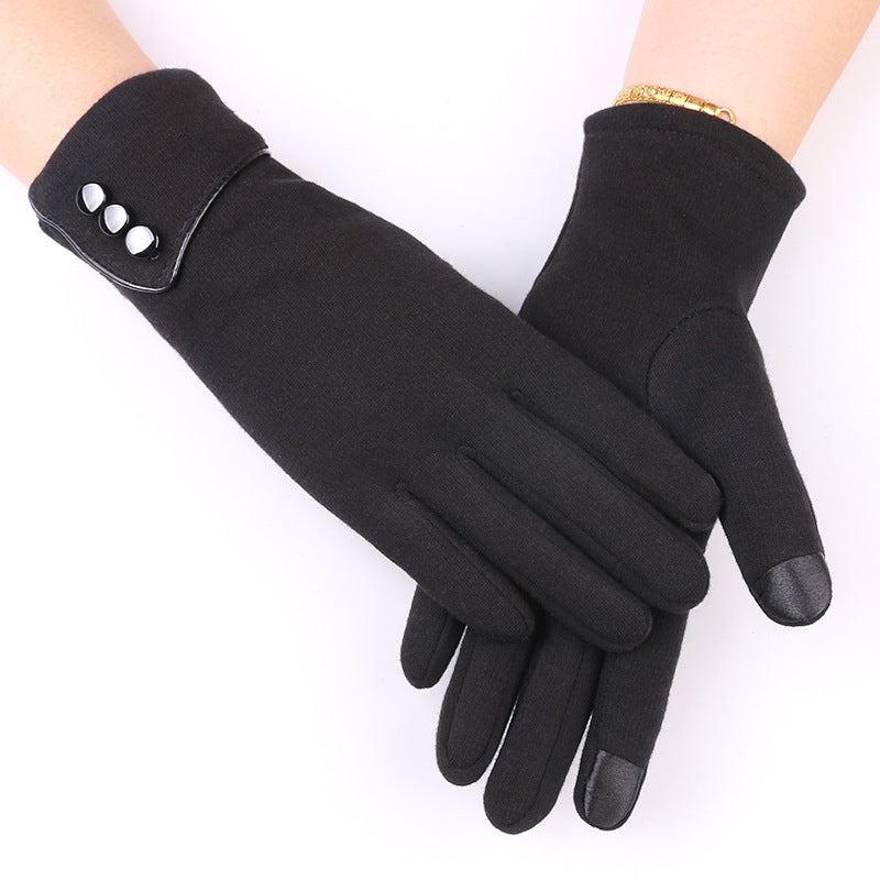 Women's Fleece-lined Warm Veet Riding Winter Snow Gloves