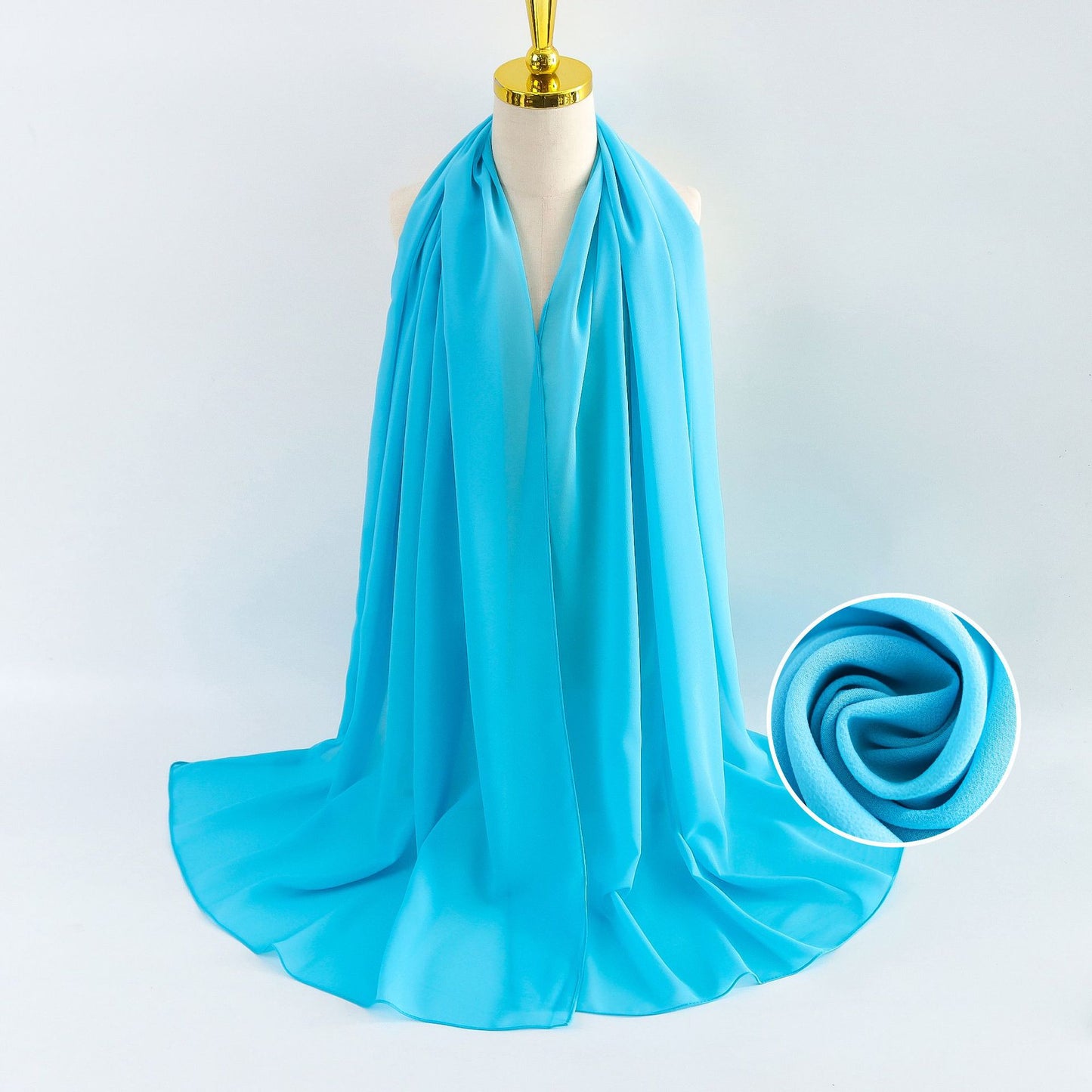 Women's Pearl Chiffon Solid Color Bubble Bag Scarfs