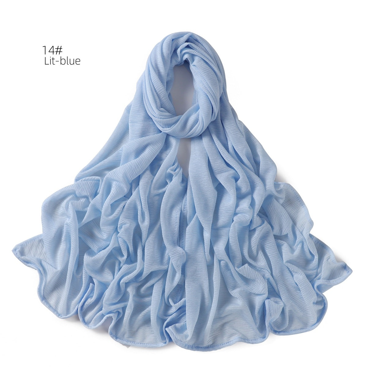 Women's Soft Solid Color Elastic Breathable Pleated Scarfs