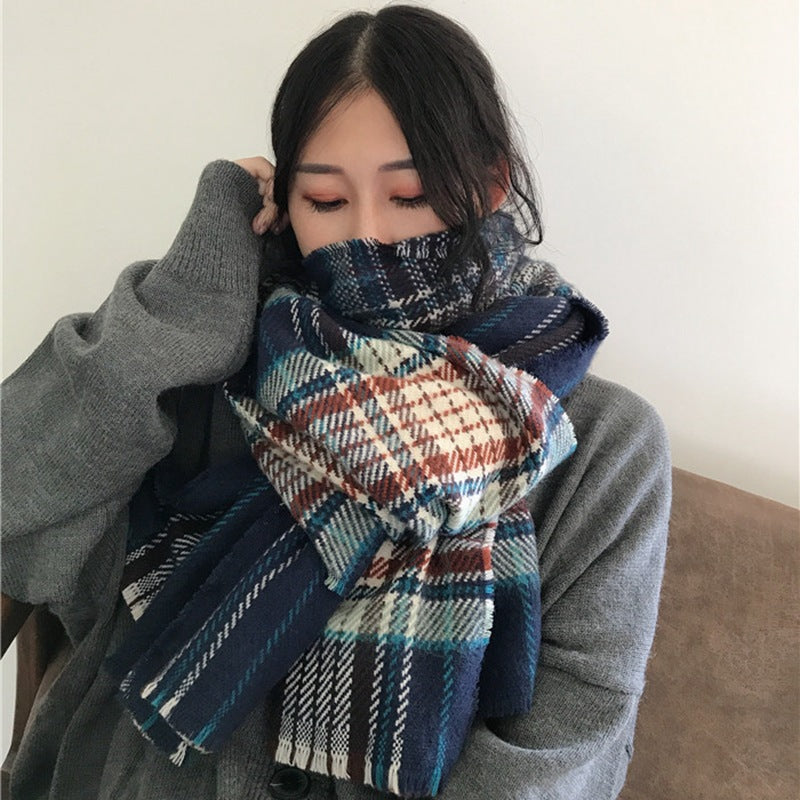 Women's High-grade Plaid Shawl Autumn Versatile Fashion Scarfs