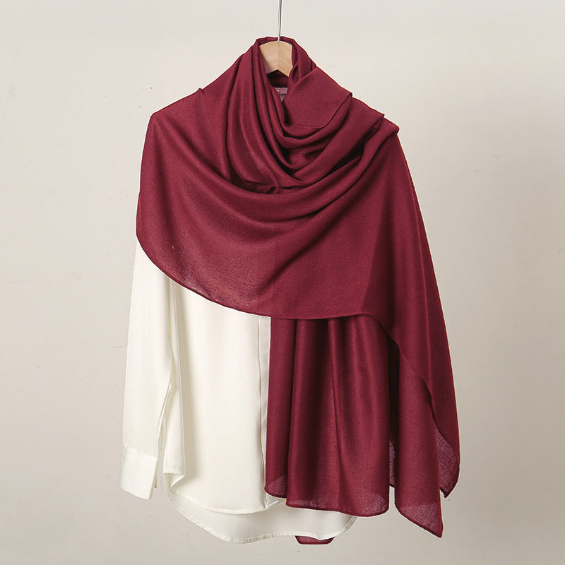 Women's Monochrome Linen Popular Solid Color Cotton Scarfs