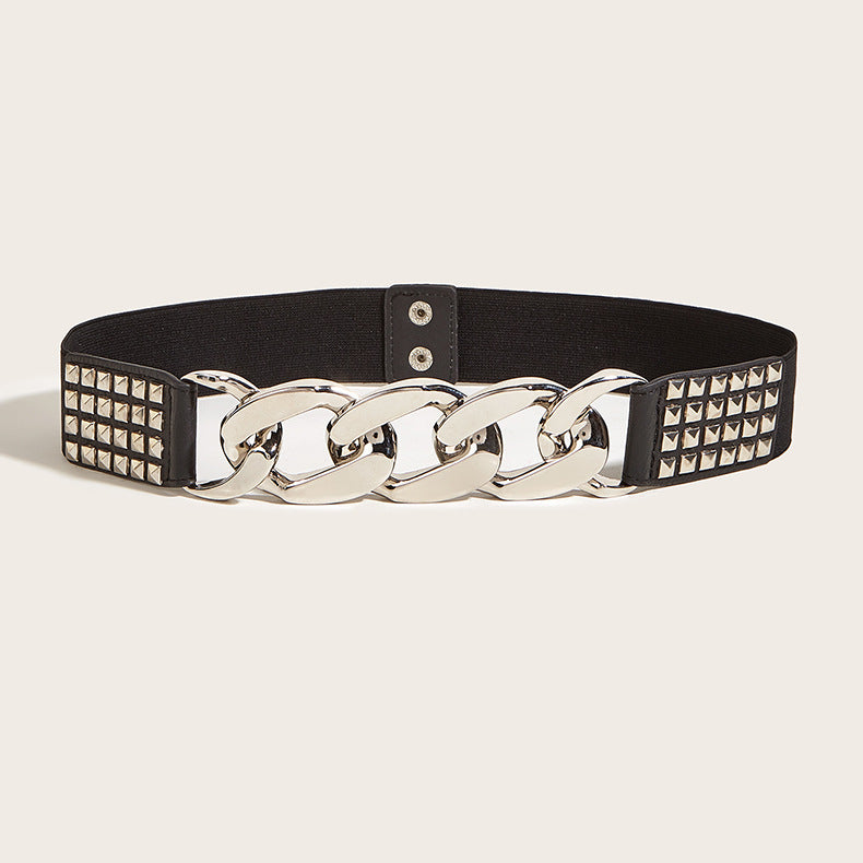 Women's Sense Decorative Rivets With Suit Skirt Waist Belts