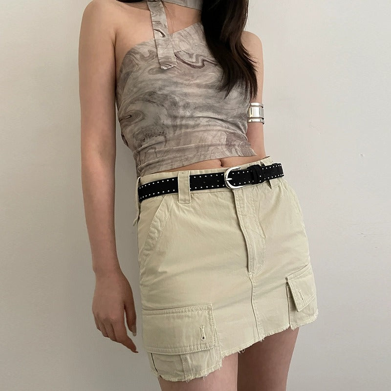 Women's Rivet Solid Color High Sense Minority Belts