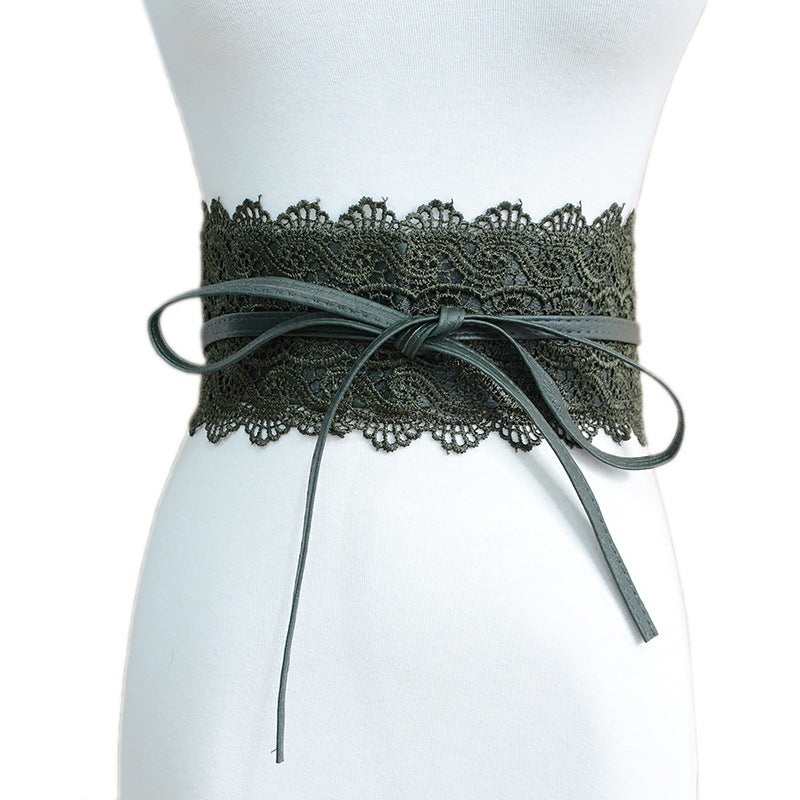 Women's Optional Wide Waist Seal Lace Decoration Belts