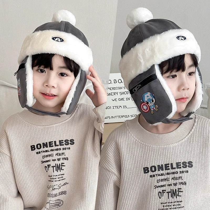 Women's & Men's Hat Cartoon Keep Warm Fleece-lined Windproof Kids' Headwear