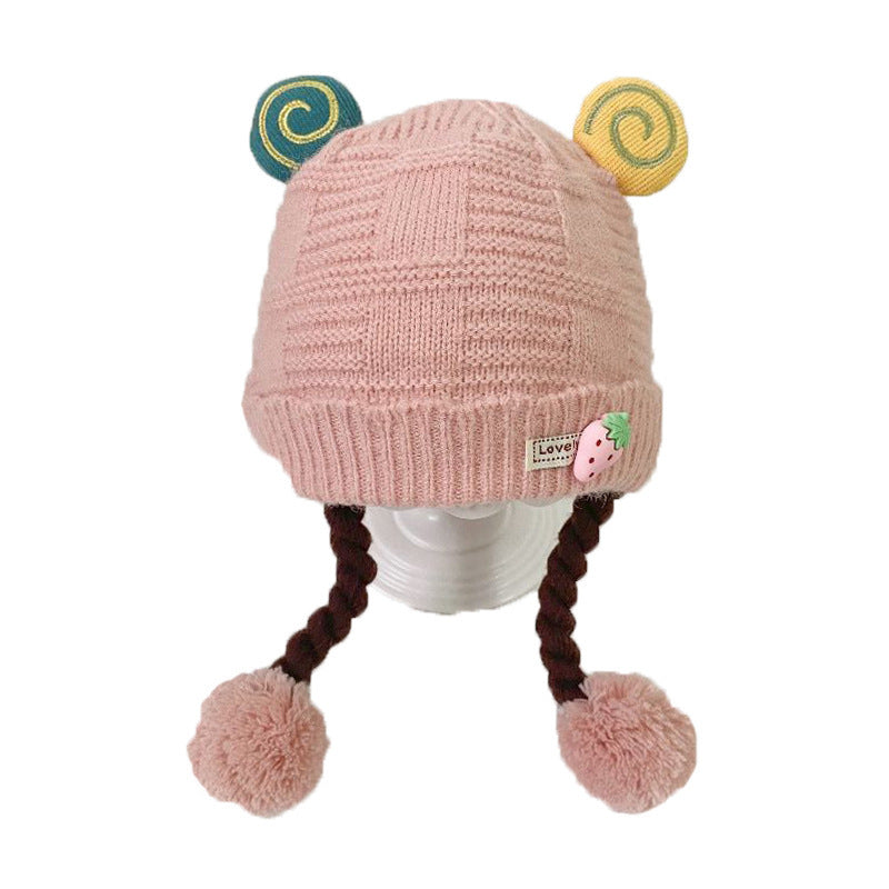 Knitted Cute Wig Infant Pullover Keep Kids' Headwear