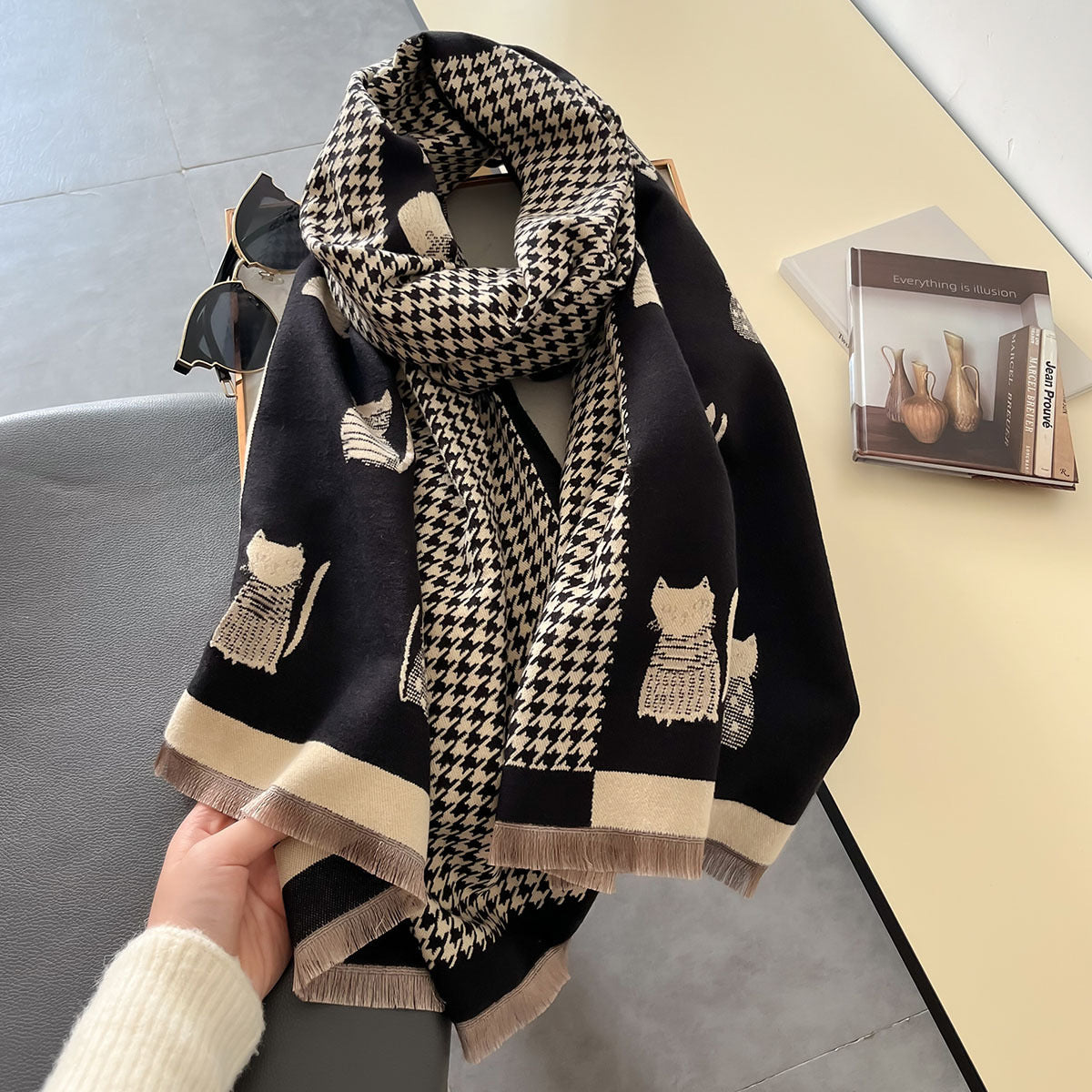 Women's Winter Temperament Wild Double-sided High Sense Scarfs