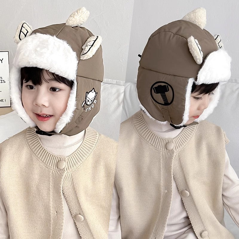 Women's & Men's Hat Cartoon Keep Warm Fleece-lined Windproof Kids' Headwear