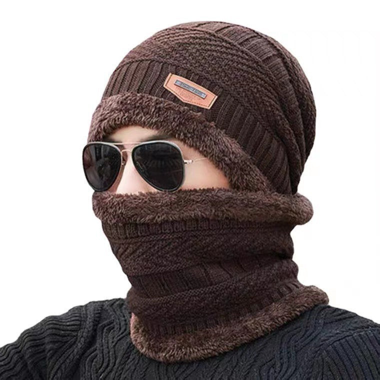 Men's Set Cold Protection Hat Earmuffs Knitted Hats & Caps