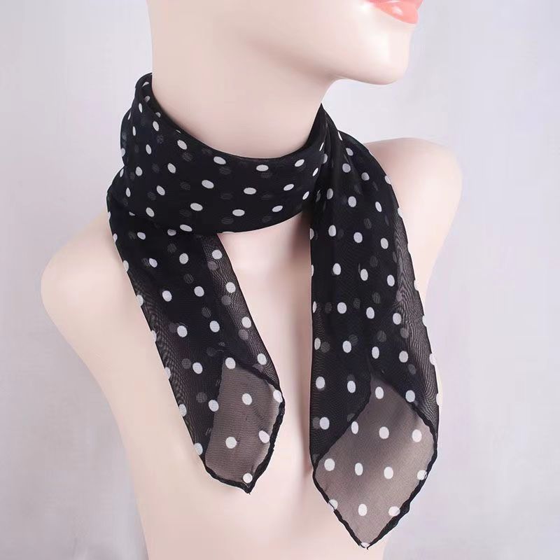 Women's Small Square Chiffon Soft Emulation Silk Scarfs