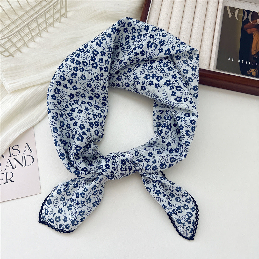 Women's Korean Style Small Square Towel Silk For Soft Scarfs