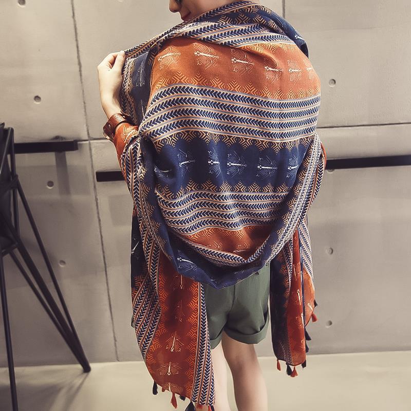 Ethnic Print Travel Outdoor Shawl Air-conditioned Scarfs