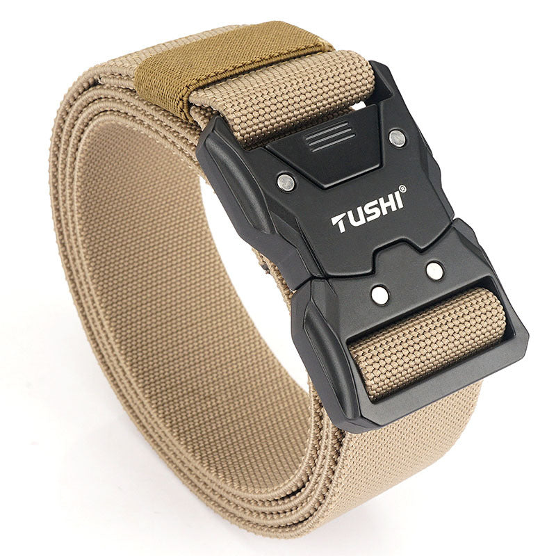 Men's Tactical Quick Release Buckle Elastic Stretch Leisure Cargo Outdoor Belts