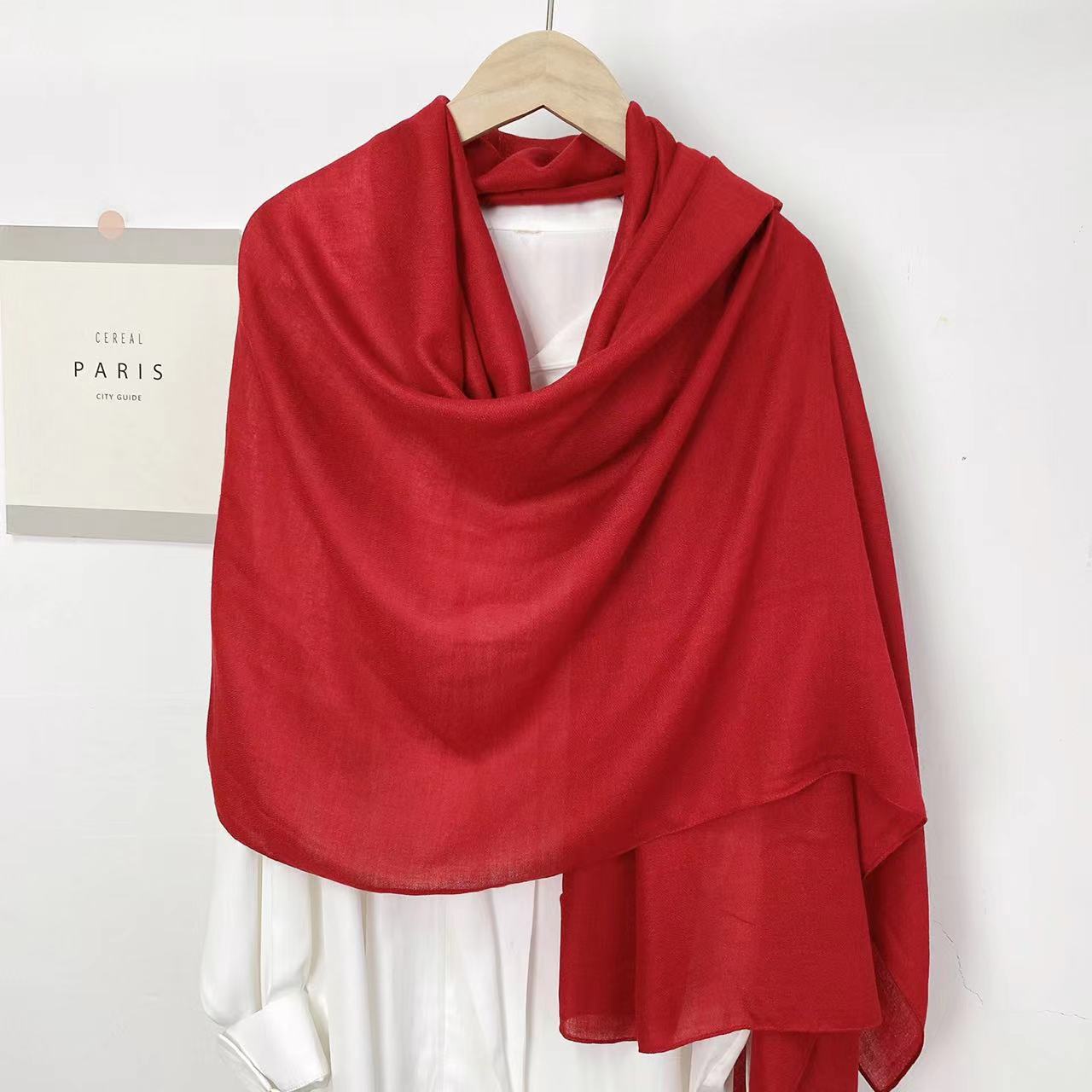 Monochrome Long Warm Shawl Solid Color Scarfs