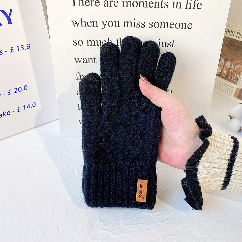 Men's Warm Winter Knitted Full Finger Twist Touch Gloves