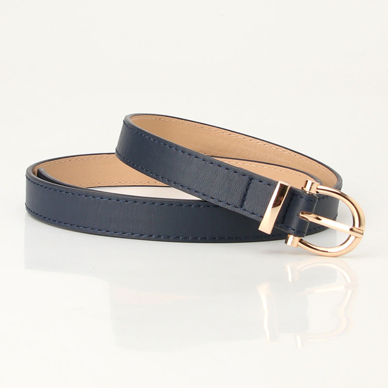 Women's Korean Style Simple Leather Decorative Jeans Belts