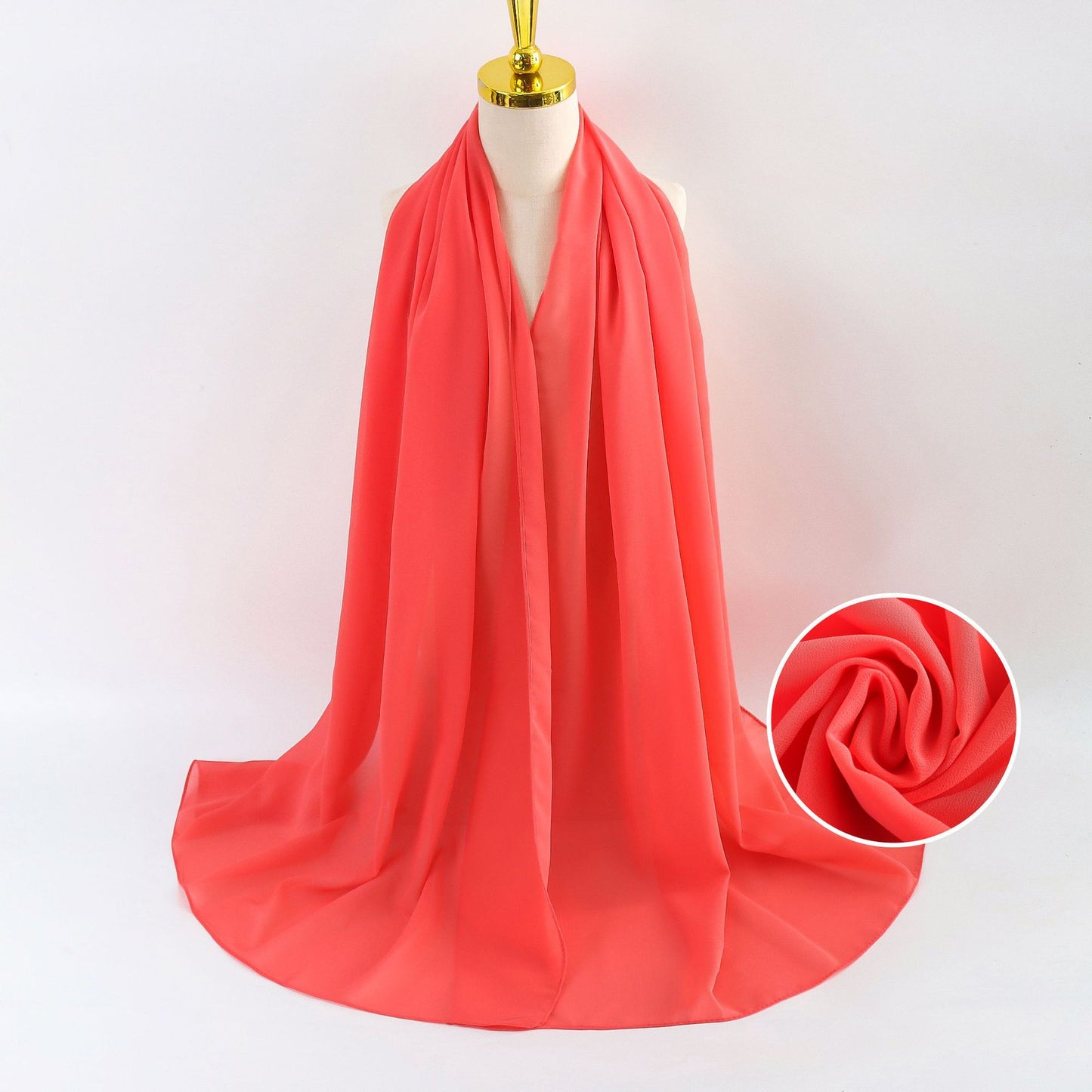 Women's Pearl Chiffon Solid Color Bubble Bag Scarfs