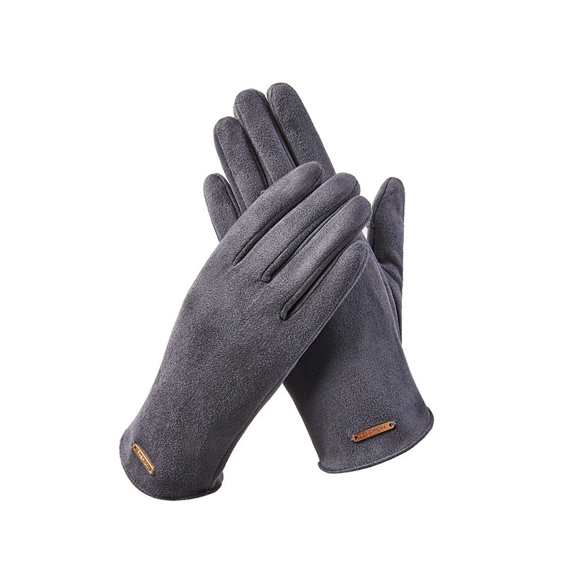 Women's Outdoor Sports Cycling Driving Elegant Fleece-lined Gloves