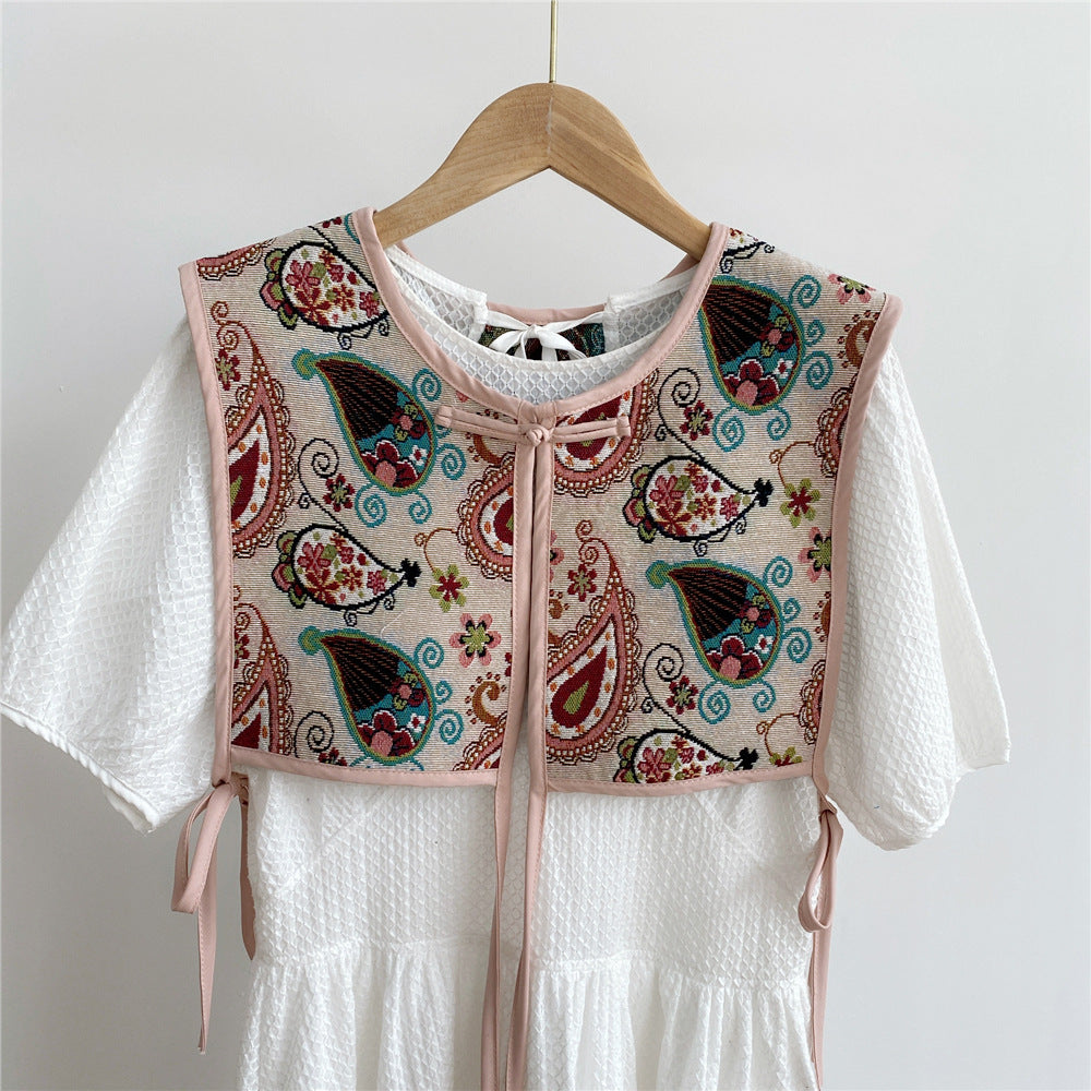 Women's Embroidered Shoulder Small Shawl Fake Collar Air-conditioned Room Waistcoat Scarfs