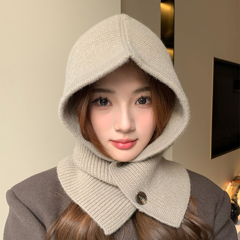 Women's Fashion Korean Balaclava Ear Protection Integrated Hats & Caps