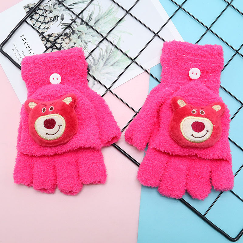 Flip Warm Cute Primary School Clow Gloves