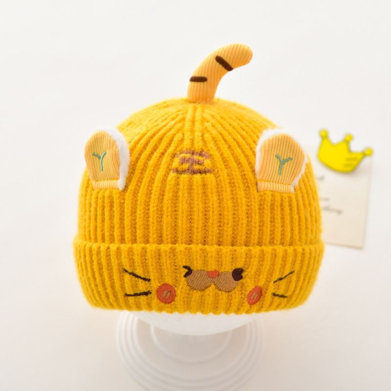 Hat Knitted Male Female Wool Infant Warm Earflaps Kids' Headwear