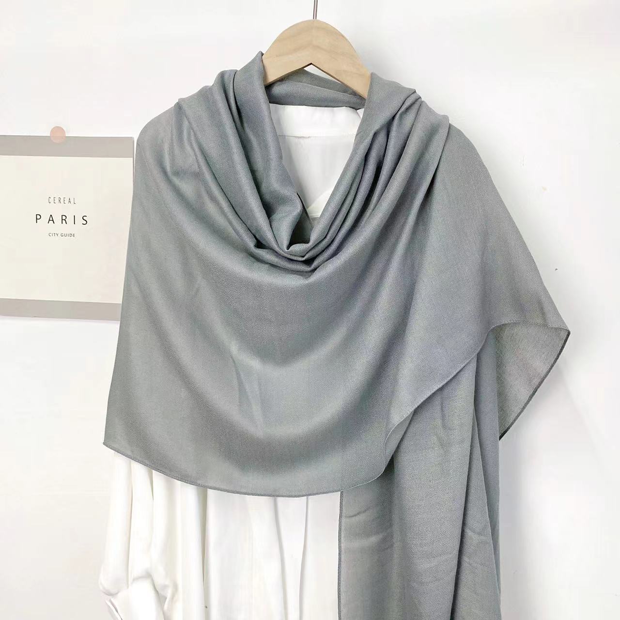 Monochrome Long Warm Shawl Solid Color Scarfs