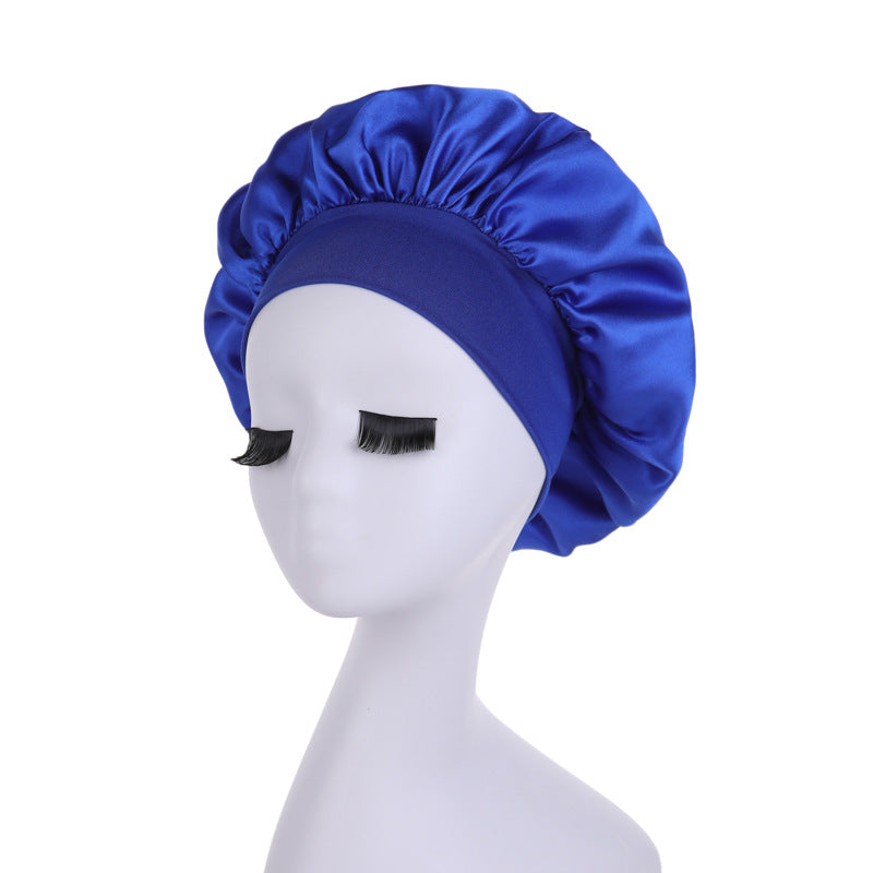 Women's Brim High Elastic Satin Nightcap Beauty Hairdressing Hair Hats & Caps