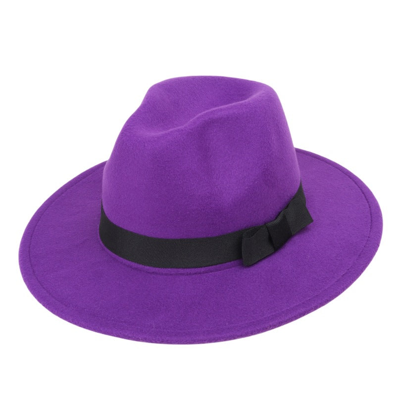 Women's & Men's British Retro Fedora Hat Big Brim Hats & Caps