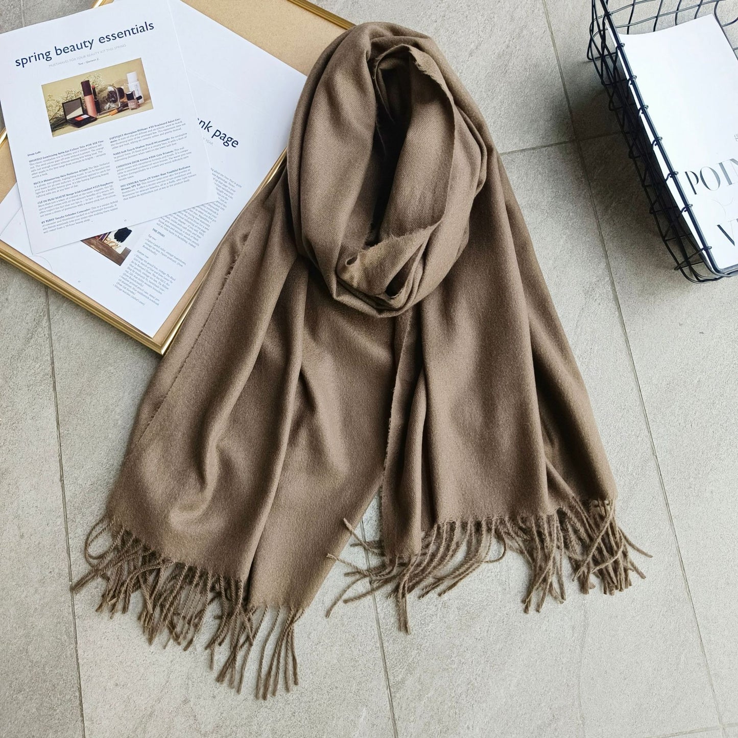 Women's Solid Color Korean Stylish Simple Versatile Scarfs