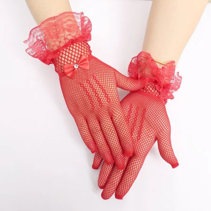 Women's Style Bowknot Thin Dress Decoration Wedding Gloves