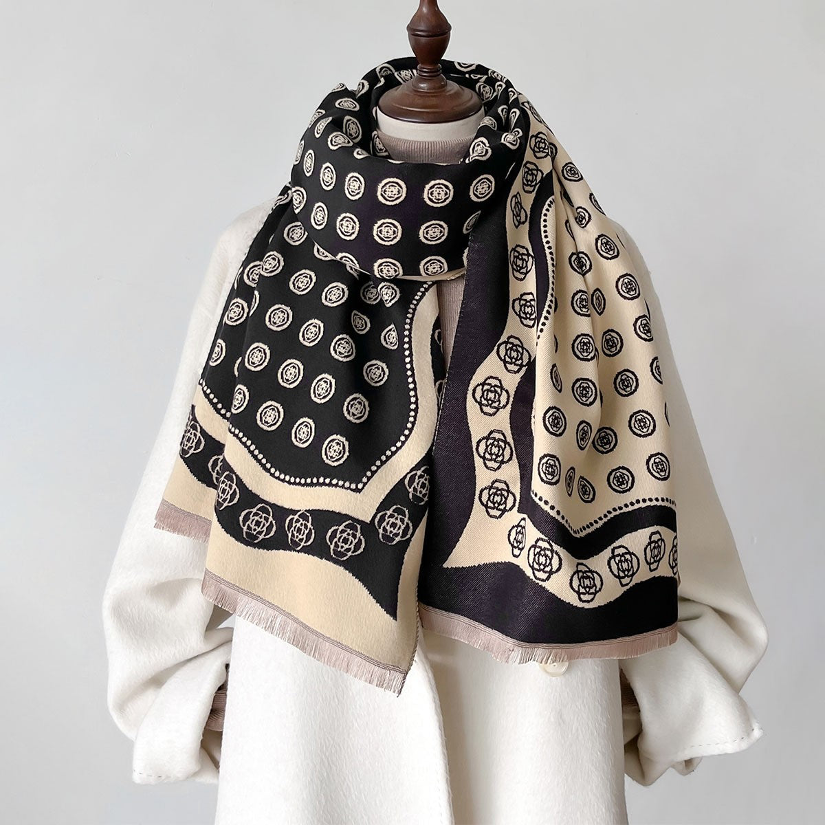 Women's Winter Temperament Wild Double-sided High Sense Scarfs