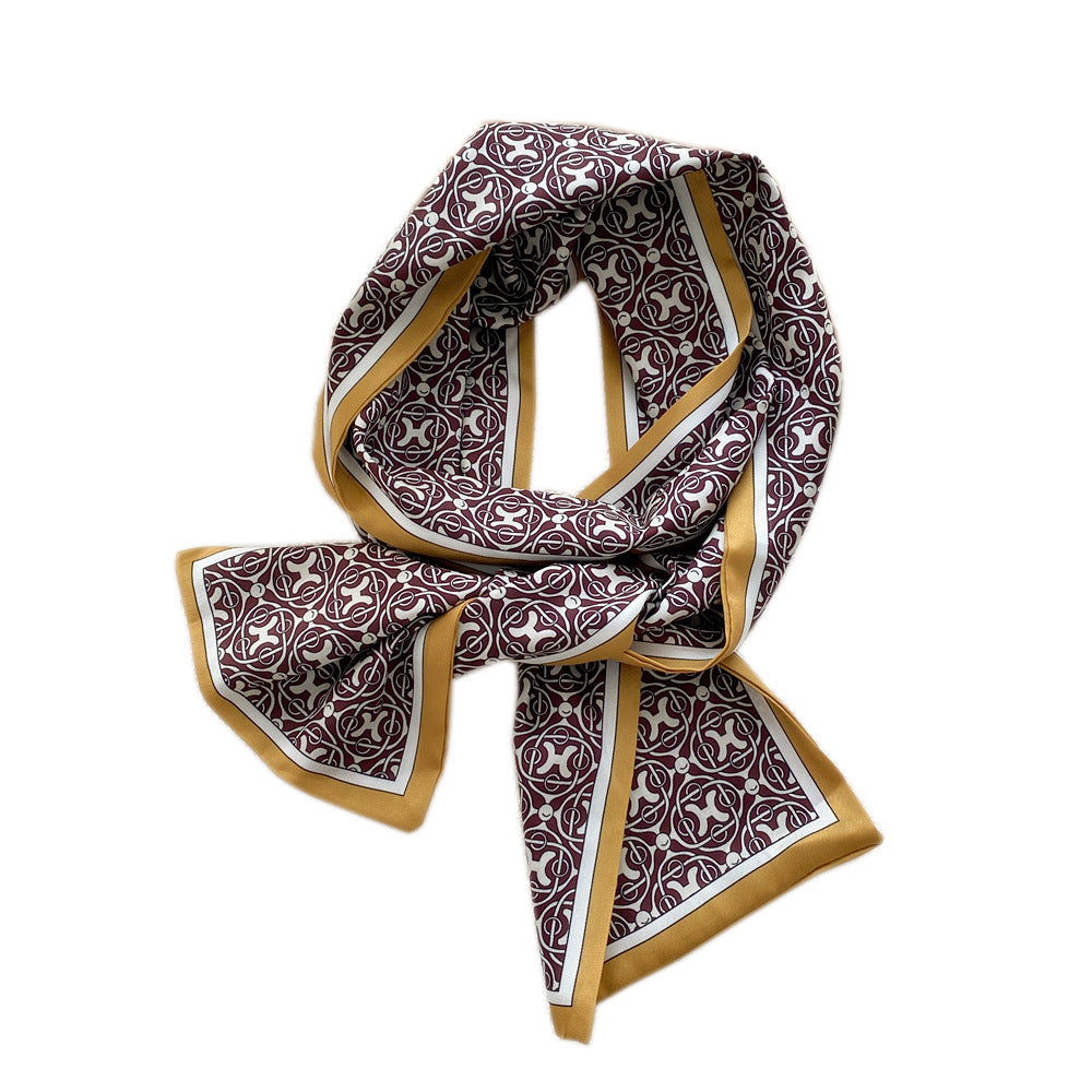 Women's Long Versatile Thin Decorative Ribbon Double-sided Scarfs