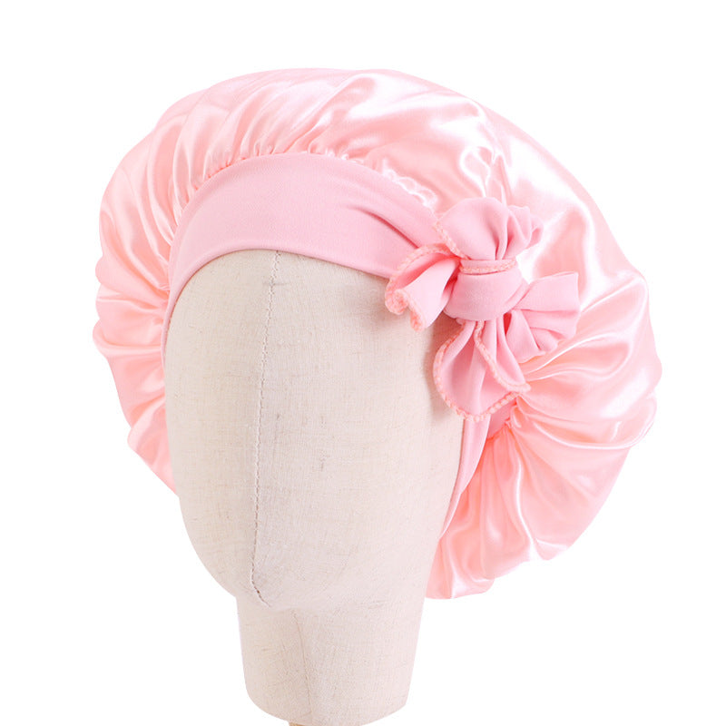 Children's Silk Ribbon Tam-o'-shanter Satin Nightcap Knotted Kids' Headwear