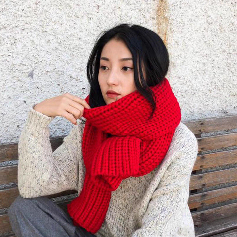 Woven Korean Style Warm For Wool Scarfs