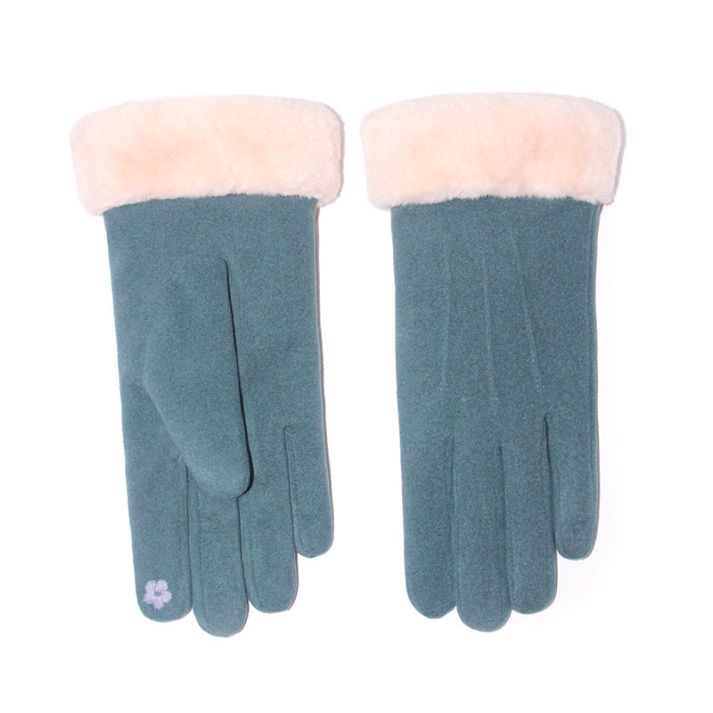 Women's Winter Thermal Fleece-lined Thickened Cold Protection Touch Screen Riding Gloves