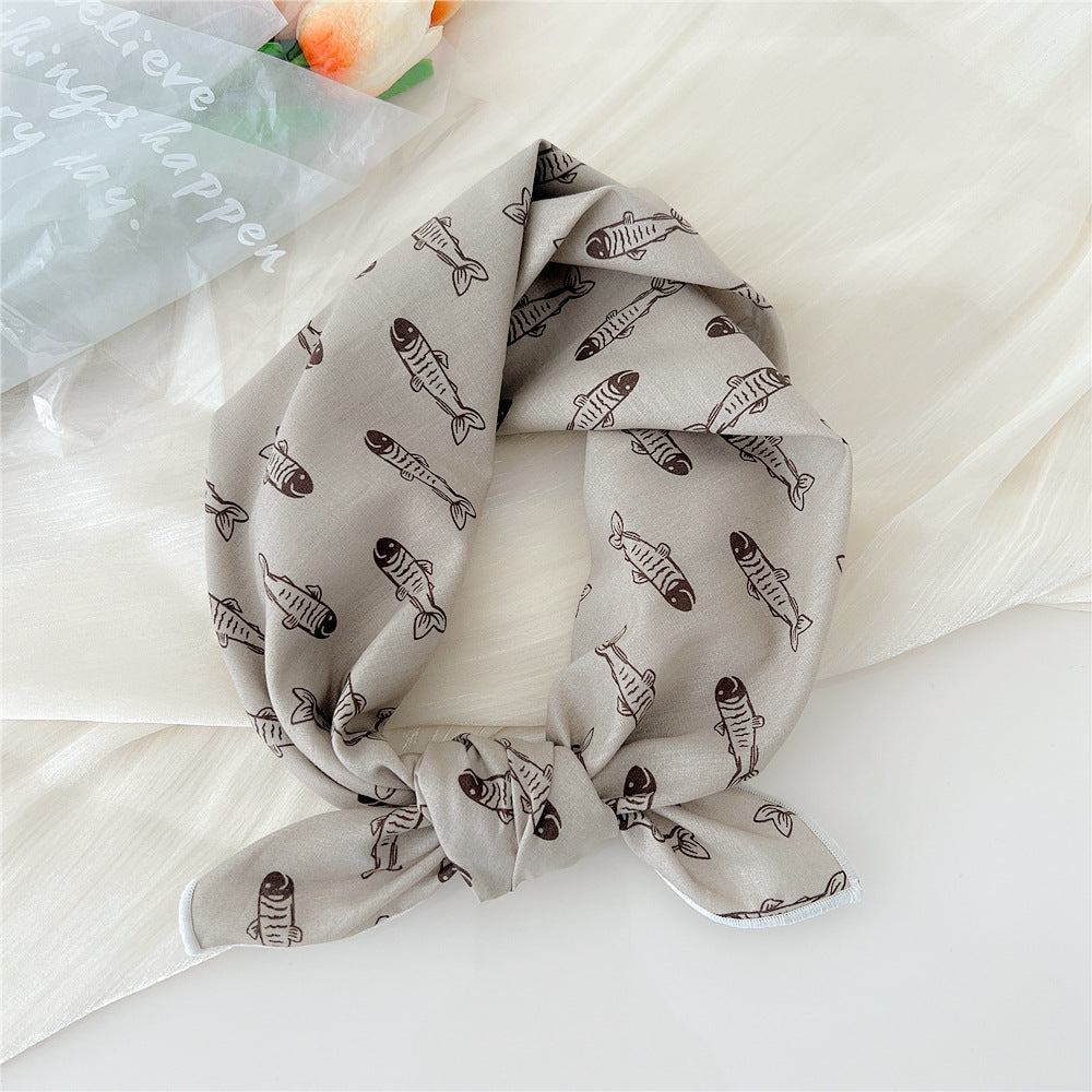 Women's Silk Summer Fresh Korean Style Artistic Scarfs