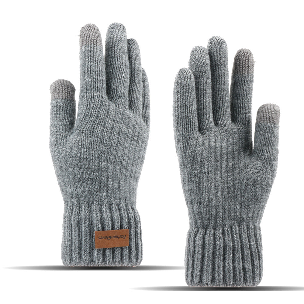 Men's Winter Touch Screen Finger Warm Veet Gloves