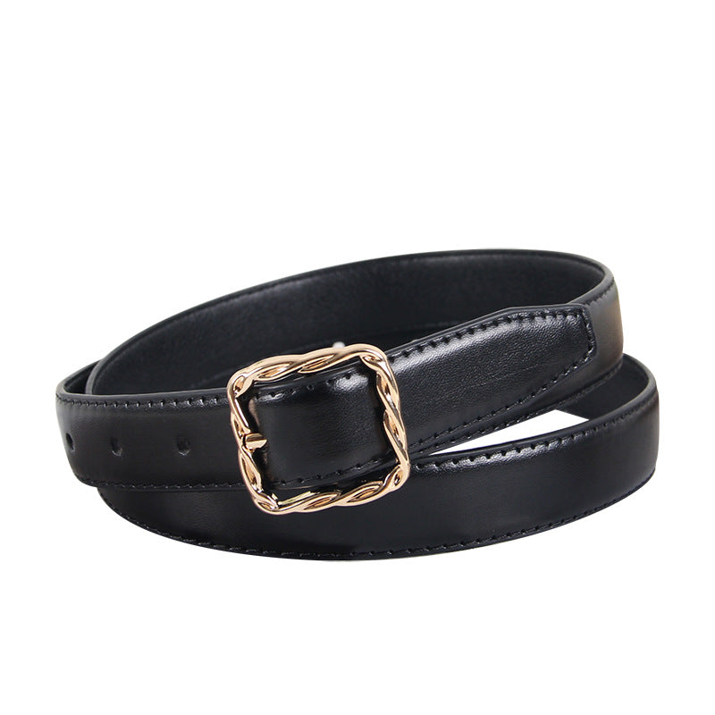 Women's Simple Decorative Fashion Black Pin Jeans Belts