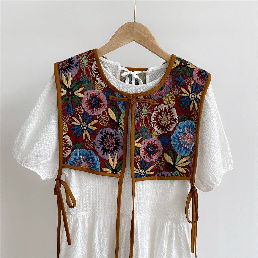 Women's Embroidered Shoulder Small Shawl Fake Collar Air-conditioned Room Waistcoat Scarfs