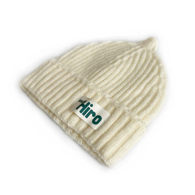 Children's Warm Knitted Fashion Letter Cloth Label Kids' Headwear