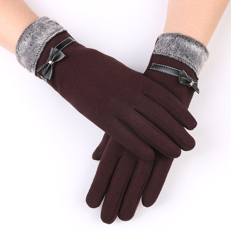 Women's Fleece-lined Warm Veet Riding Winter Snow Gloves