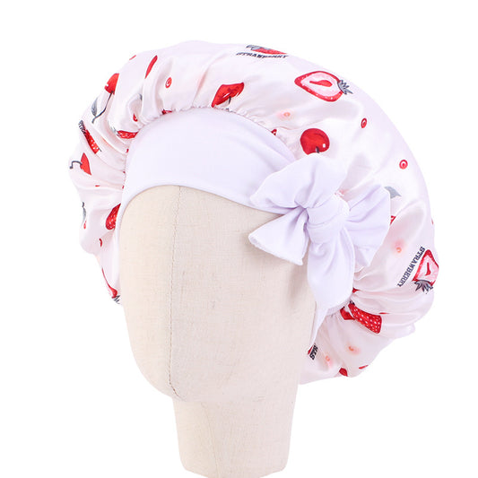 Popular Printing Satin Round Tam-o'-shanter Elastic Kids' Headwear