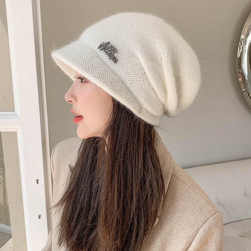 Women's Pile Heap Korean Fashionable Rabbit Fur Hats & Caps