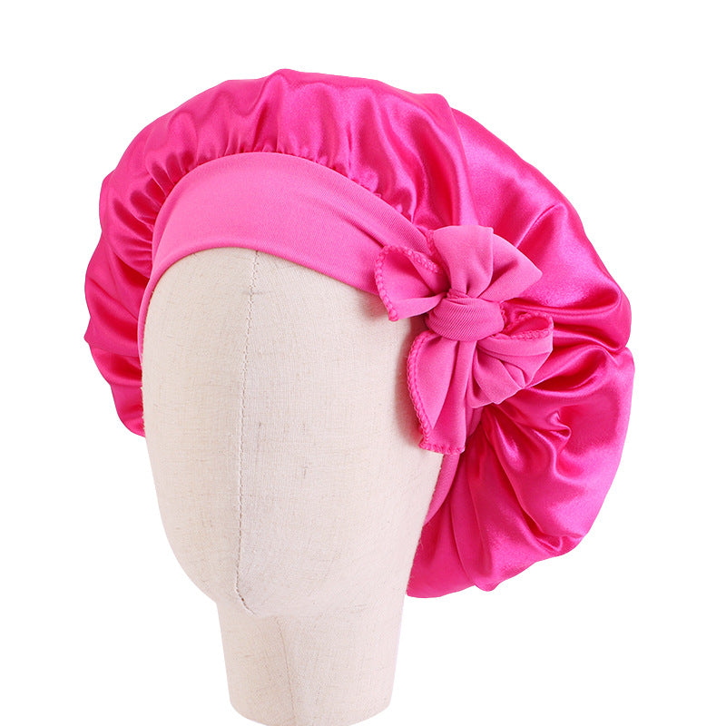 Children's Silk Ribbon Tam-o'-shanter Satin Nightcap Knotted Kids' Headwear