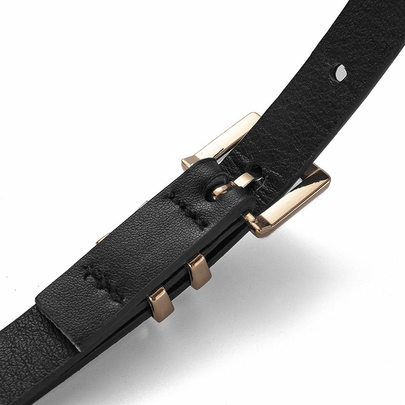 Women's Button Thin Fashion High-grade Versatile Dress Belts