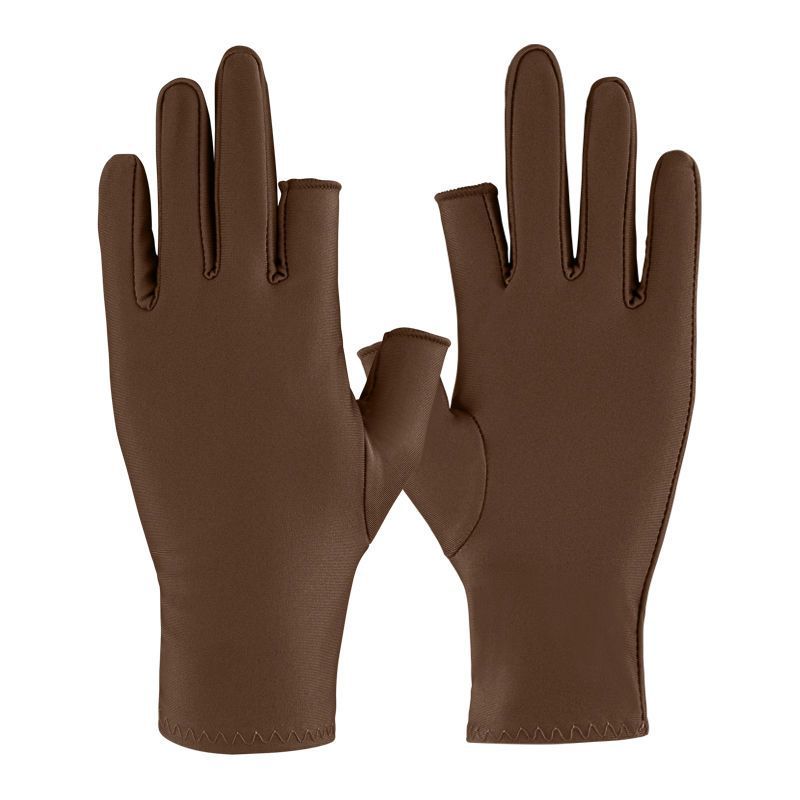 Women's Finger Exposed Two Fingers Outdoor Driving Gloves