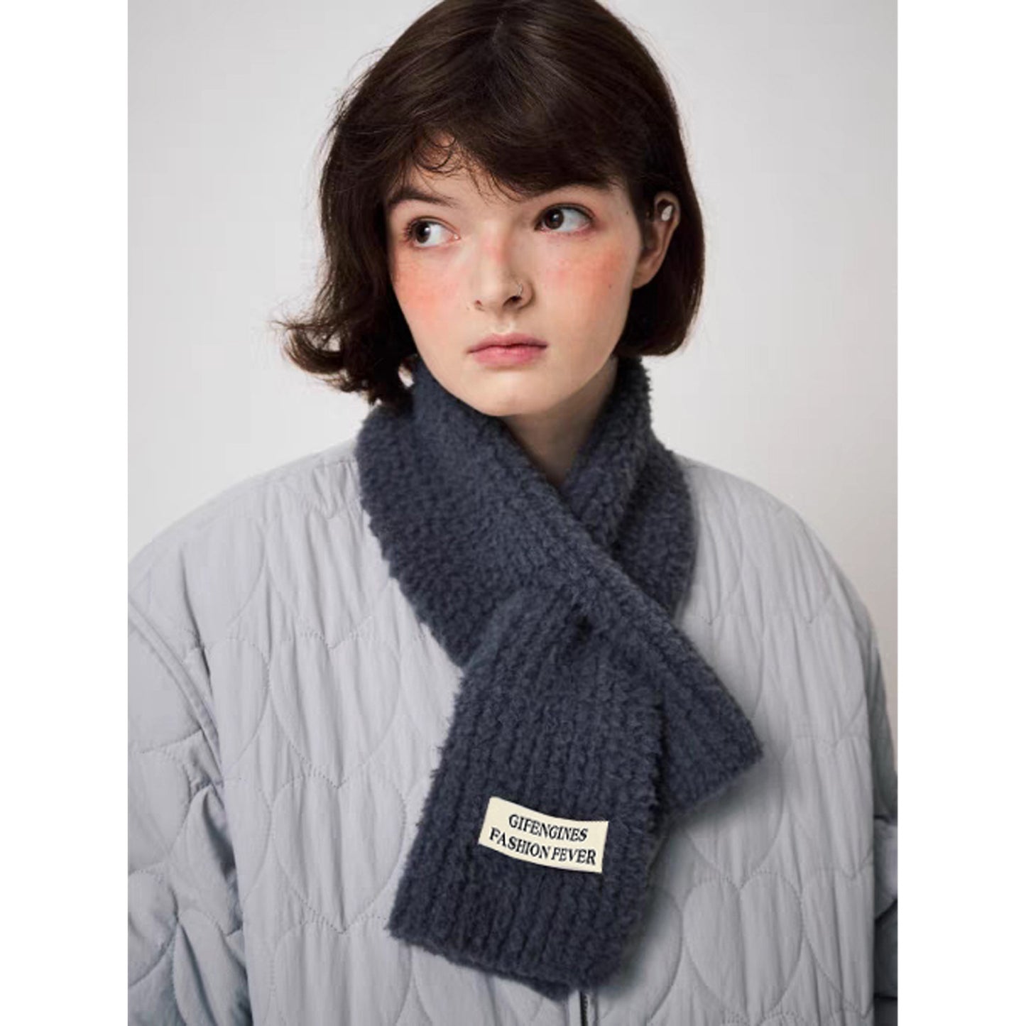 Women's Preppy Style Letter Patch Knitted Solid Scarfs