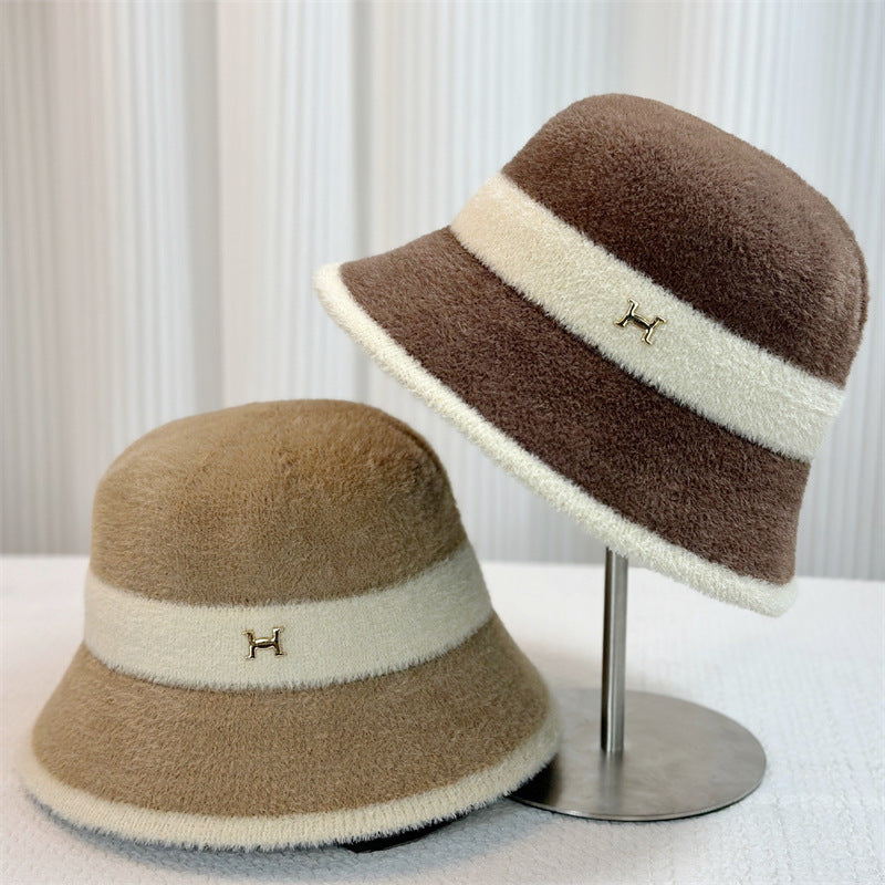 Women's Hat Korean Color Matching Front Large Back Small Hats & Caps