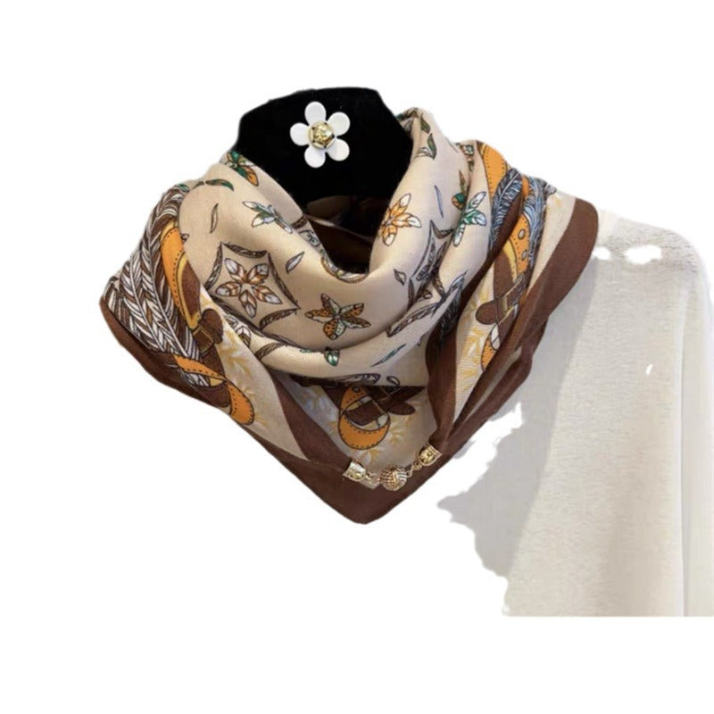 Women's Small Golden Balls Magnetic Buckle Lazy Scarfs